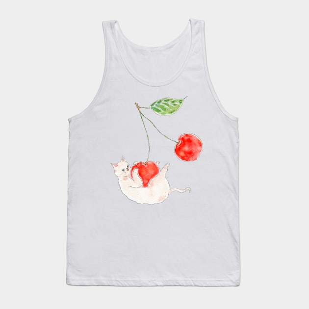 Cherry Kitten Tank Top by TOCOROCOMUGI